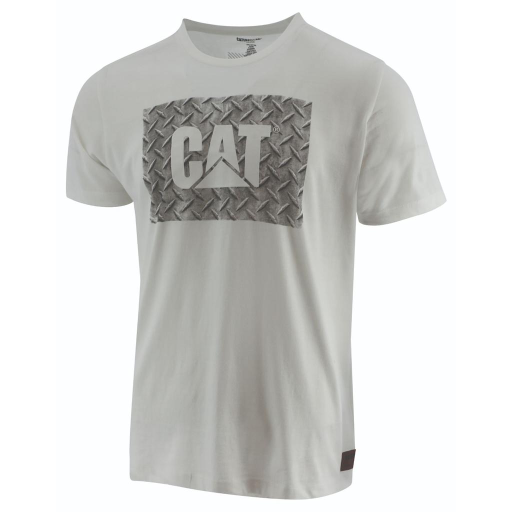 Caterpillar Arbets Diamond Plate T-Shirts Herr Vita Sverige | 13924YWCD