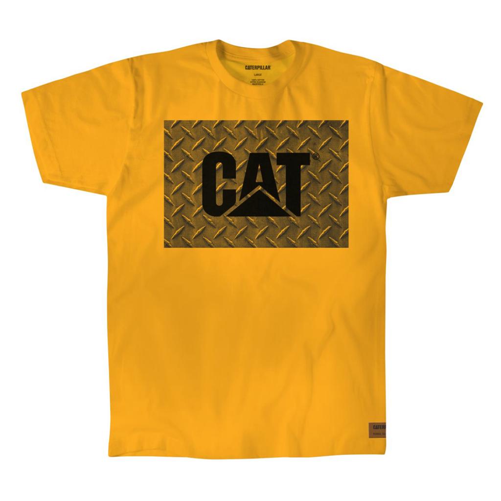 Caterpillar Arbets Diamond Plate T-Shirts Herr Gula Sverige | 80913PGEC