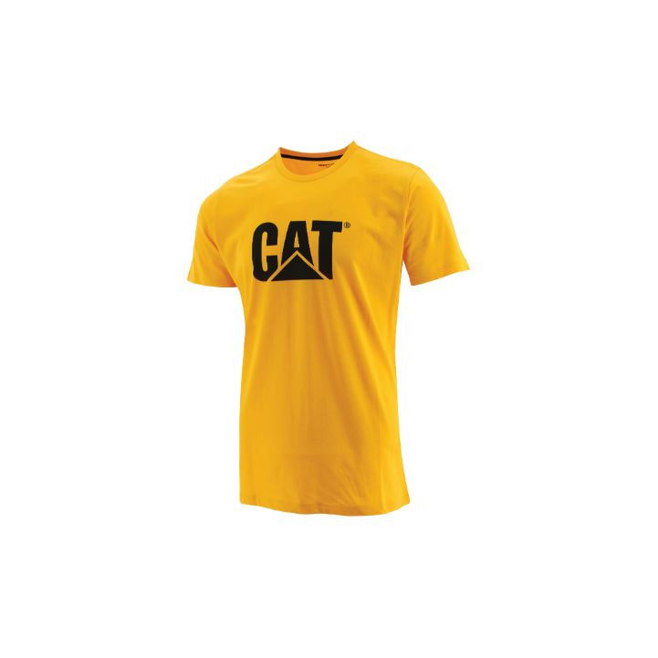 Caterpillar Cat Logo Slim Fit T-shirt Dam Gula Sverige | 24805ZNBJ