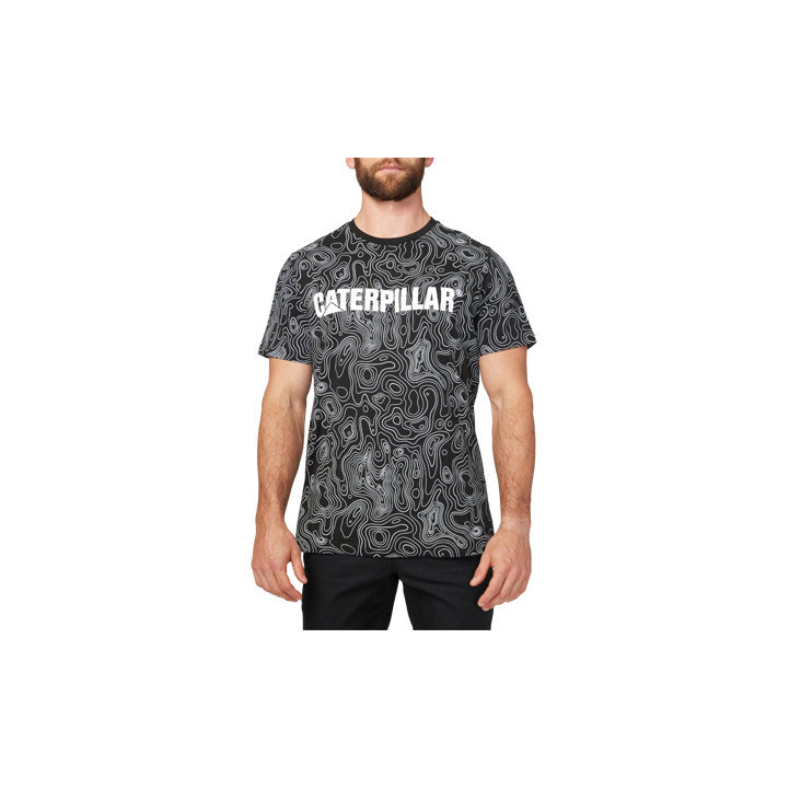 Caterpillar Caterpillar Logo T-shirt Herr Svarta Vita Sverige | 29436NUFY