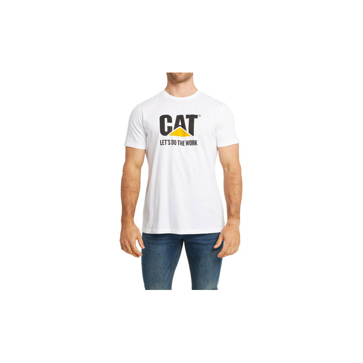 Caterpillar Do The Arbets Logo T-shirt Herr Vita Sverige | 08726JMUP