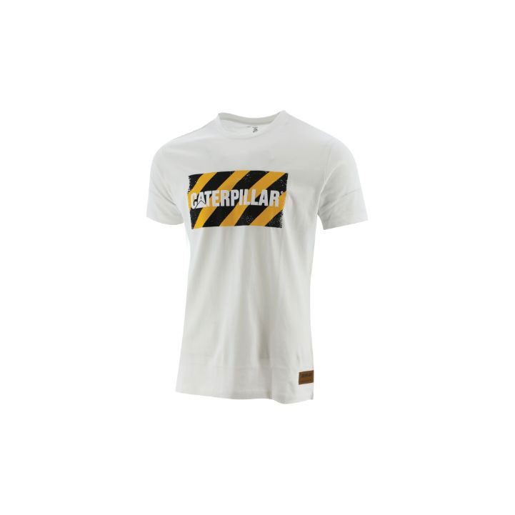 Caterpillar Foundation Ww Site T-shirt Herr Vita Sverige | 08749MYIO