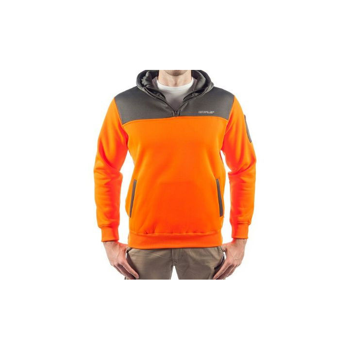 Caterpillar Hi Vis Hoodie Tröjor Herr Orange Mörk Sverige | 15734JLNS