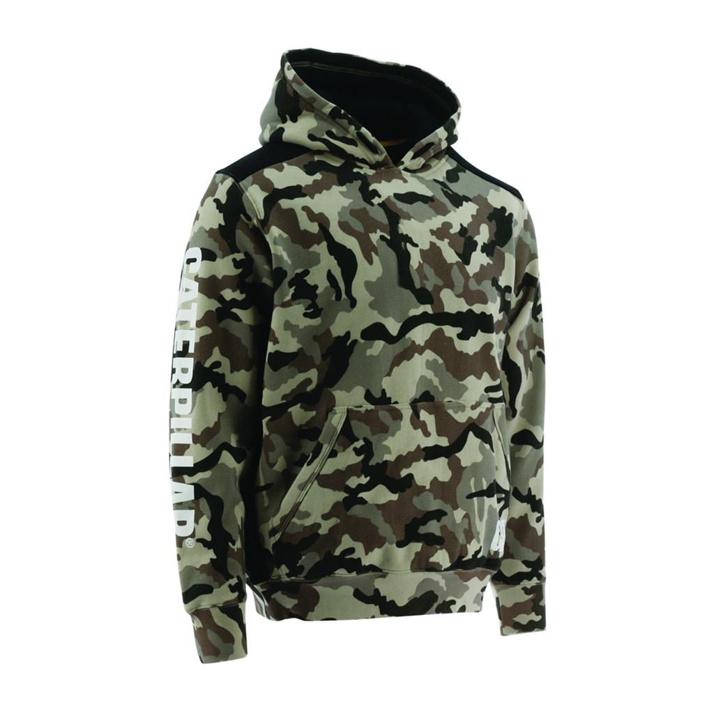 Caterpillar Logo Panel Hooded Sweat Tröjor Herr Camo Sverige | 04658RPHU