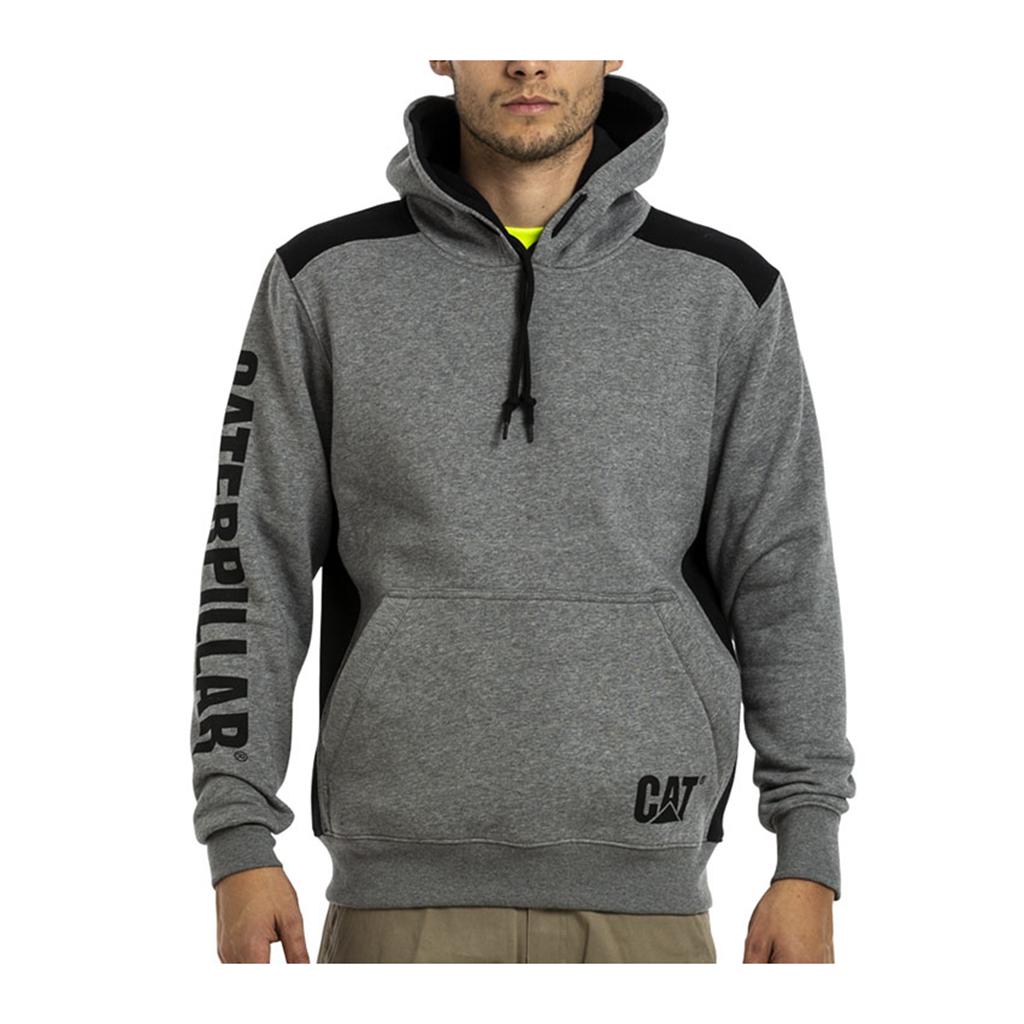 Caterpillar Logo Panel Hooded Sweat Tröjor Herr Mörkgrå Sverige | 50863IGBS