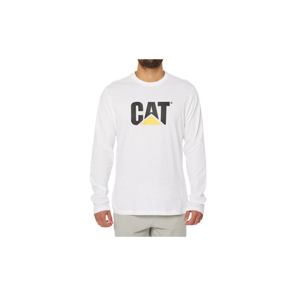 Caterpillar Original Fit Ls Logo T-Shirts Herr Vita Sverige | 84590HKQG