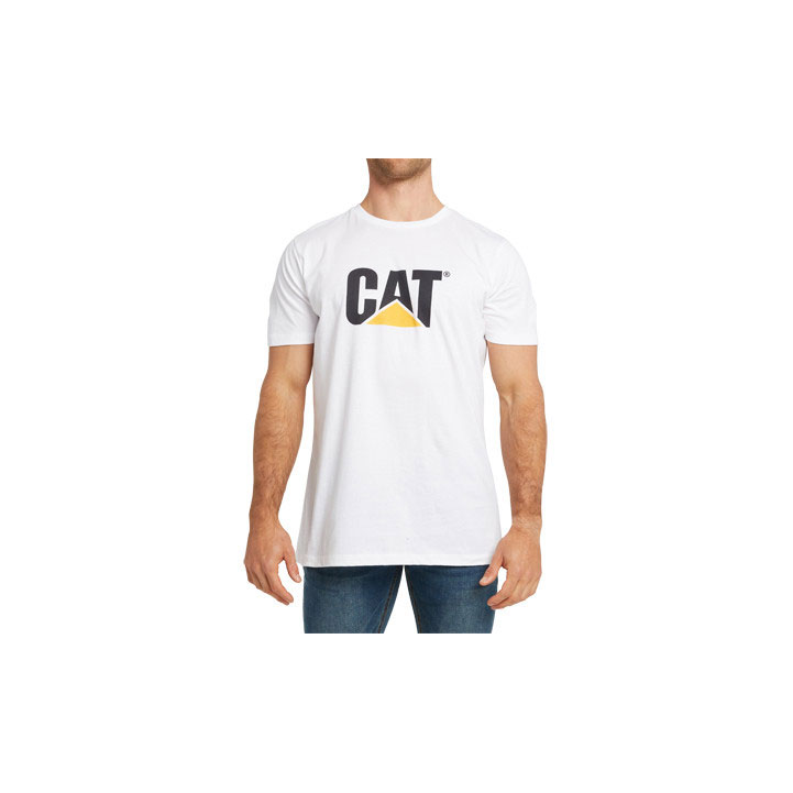 Caterpillar Original Logo T-shirt Herr Vita Sverige | 94678VWAD