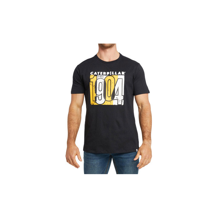 Caterpillar Overlap T-shirt Herr Svarta Sverige | 62403WTHI