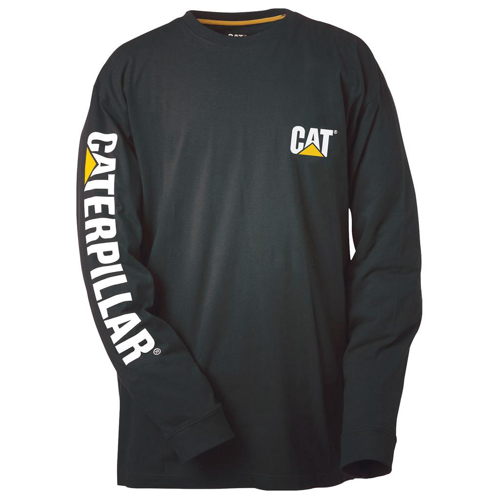 Caterpillar Trademark Banner Long Sleeve T-Shirts Herr Svarta Sverige | 53968GISP