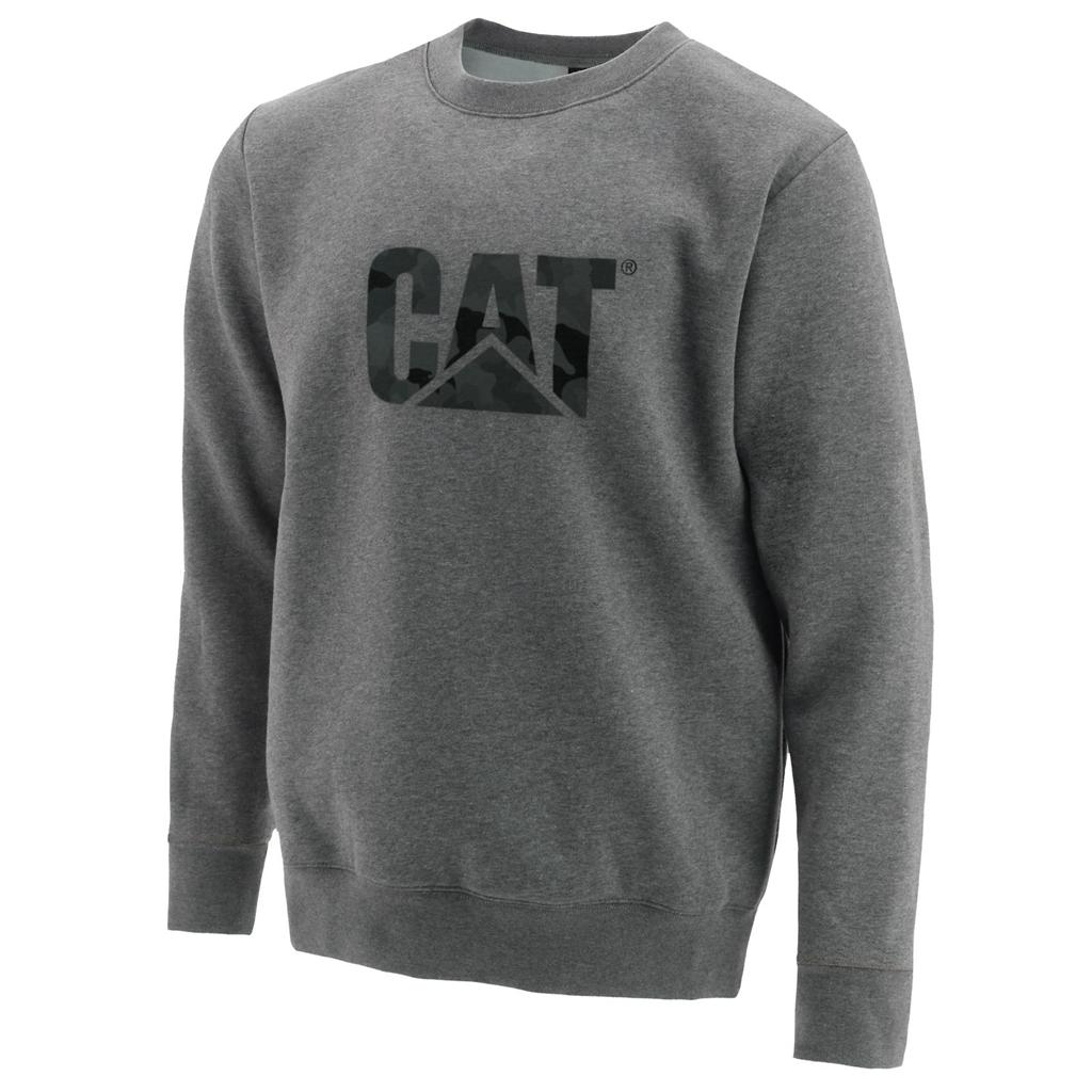 Caterpillar Trademark Logo Crewneck Tröjor Herr Grå Sverige | 53420WRYT