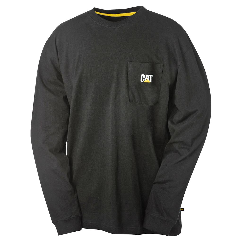 Caterpillar Trademark Pocket Long Sleeve T-Shirts Herr Svarta Sverige | 32148SYMH