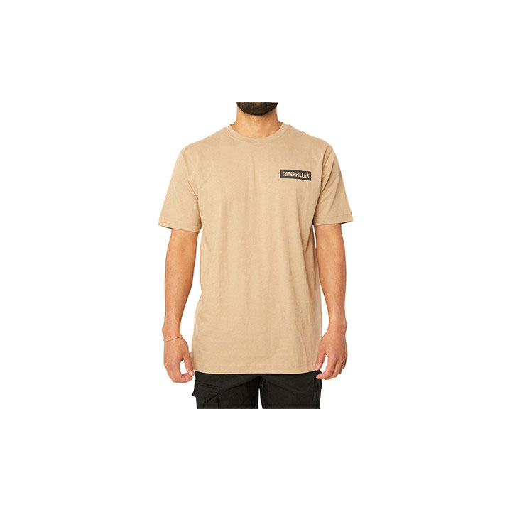 Caterpillar Triton Block Korta Sleeve T-shirt Herr Khaki Sverige | 97142QSMU