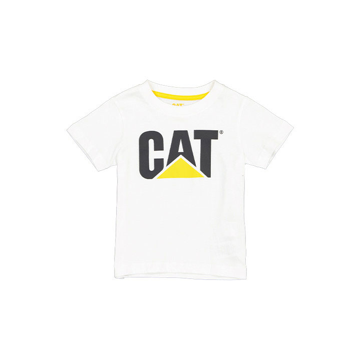 Caterpillar Cat Trademark T-shirt Barn Vita  Sverige |  37409DROH