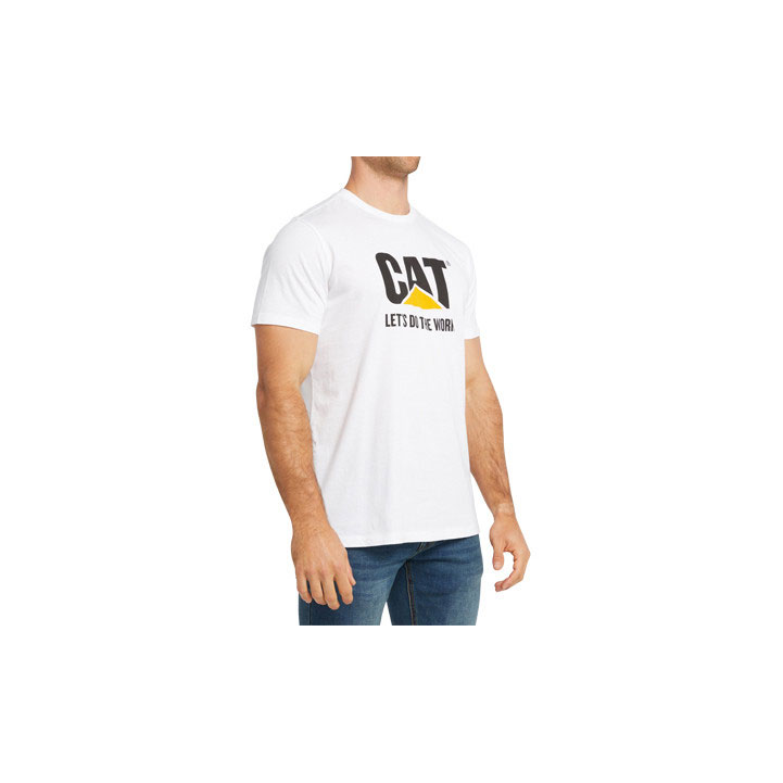 Caterpillar Do The Arbets Logo T-shirt Herr Vita  Sverige |  08726JMUP