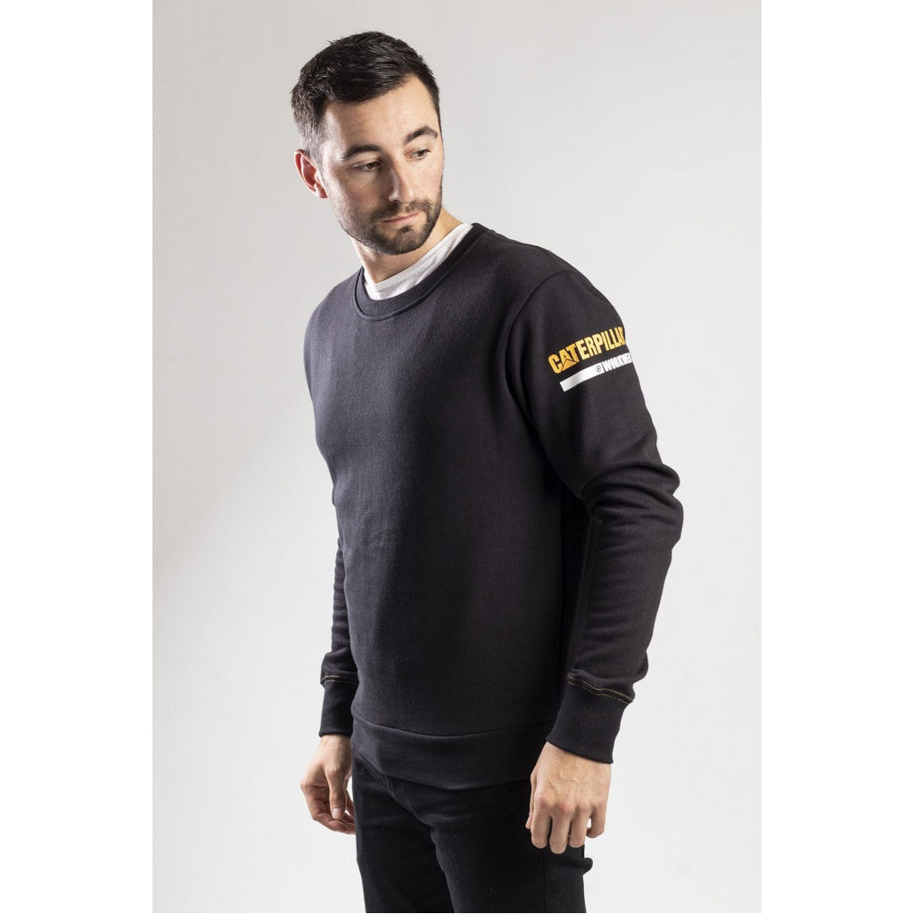 Caterpillar Essentials Crew Neck Tröja Tröjor Herr Svarta  Sverige |  20674UVMB