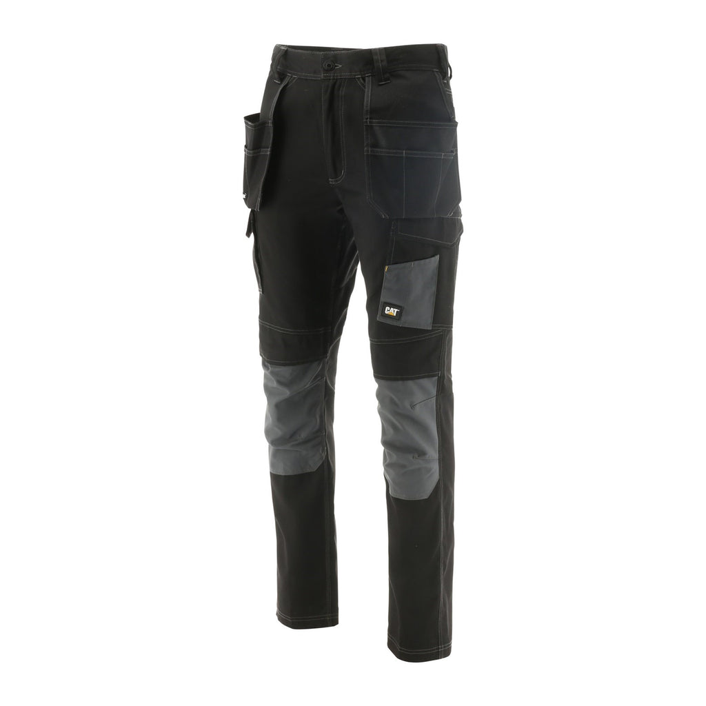 Caterpillar Essentials Stretch Knee Pocket Byxor Herr Black-Dark Shadow  Sverige |  64528SEDA