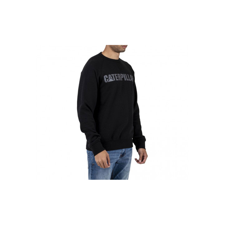 Caterpillar Foundation Crewneck Tröjor Herr Svarta  Sverige |  09362ORYK