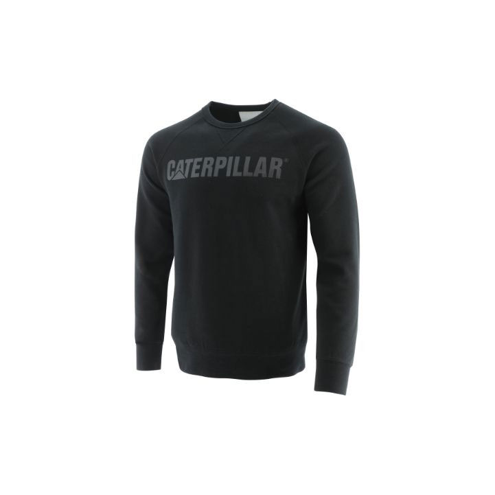 Caterpillar Foundation Crewneck Tröjor Herr Svarta  Sverige |  09362ORYK