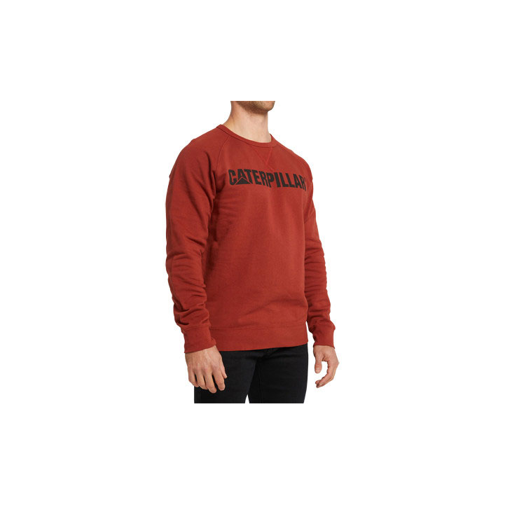 Caterpillar Foundation Crewneck Tröjor Herr Röda  Sverige |  29416AFJD