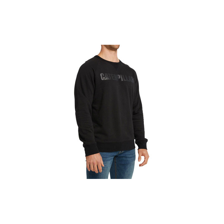 Caterpillar Foundation Crewneck Tröjor Herr Svarta  Sverige |  47298OZET