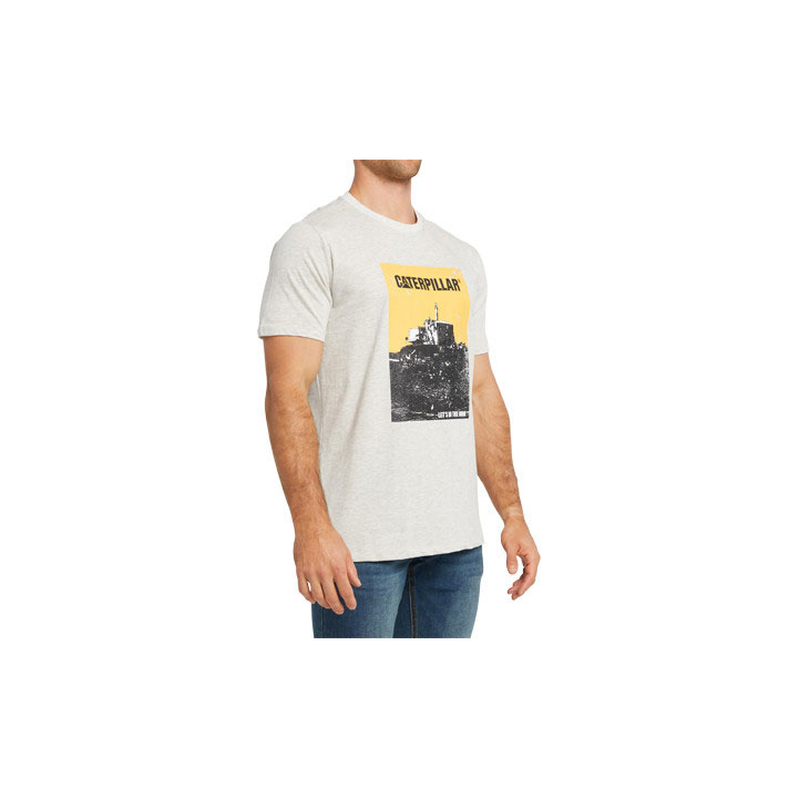 Caterpillar Grunge Tractor T-shirt Herr Vita  Sverige |  06983KZCH