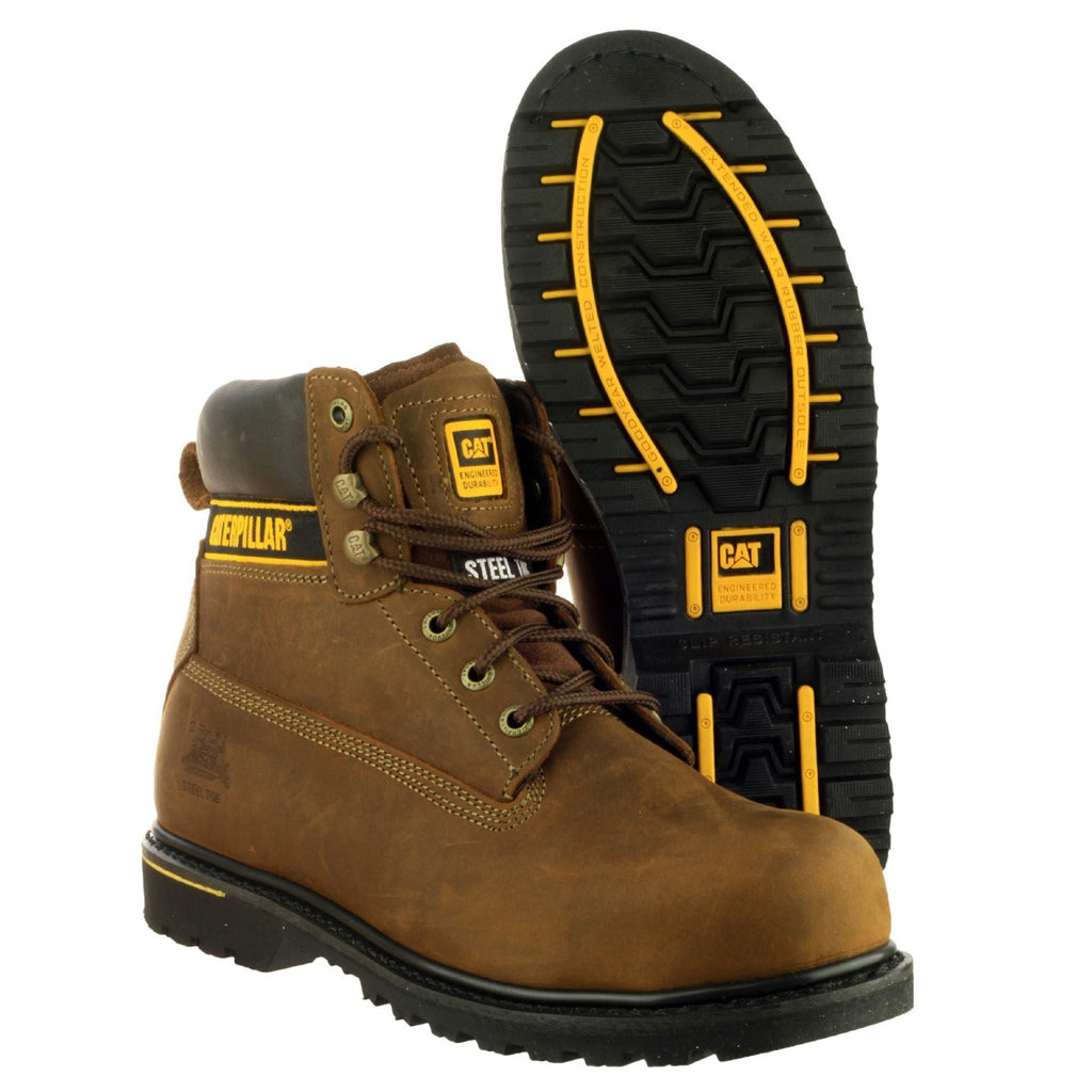 Caterpillar Holton S3 Goodyear Welted Safety Boots Herr Bruna  Sverige |  64157ZXFL