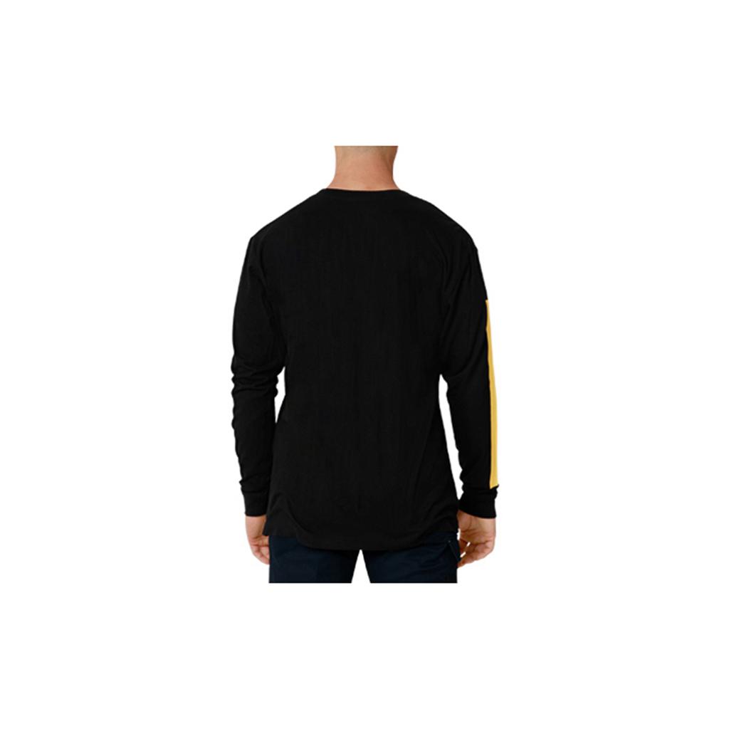 Caterpillar Icon Block Long Sleeve T-Shirts Herr Black/Yellow  Sverige |  28145MIOC