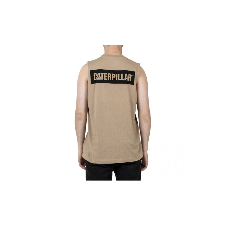 Caterpillar Icon Muscle Tank T-shirt Herr Khaki  Sverige |  20813BIPD