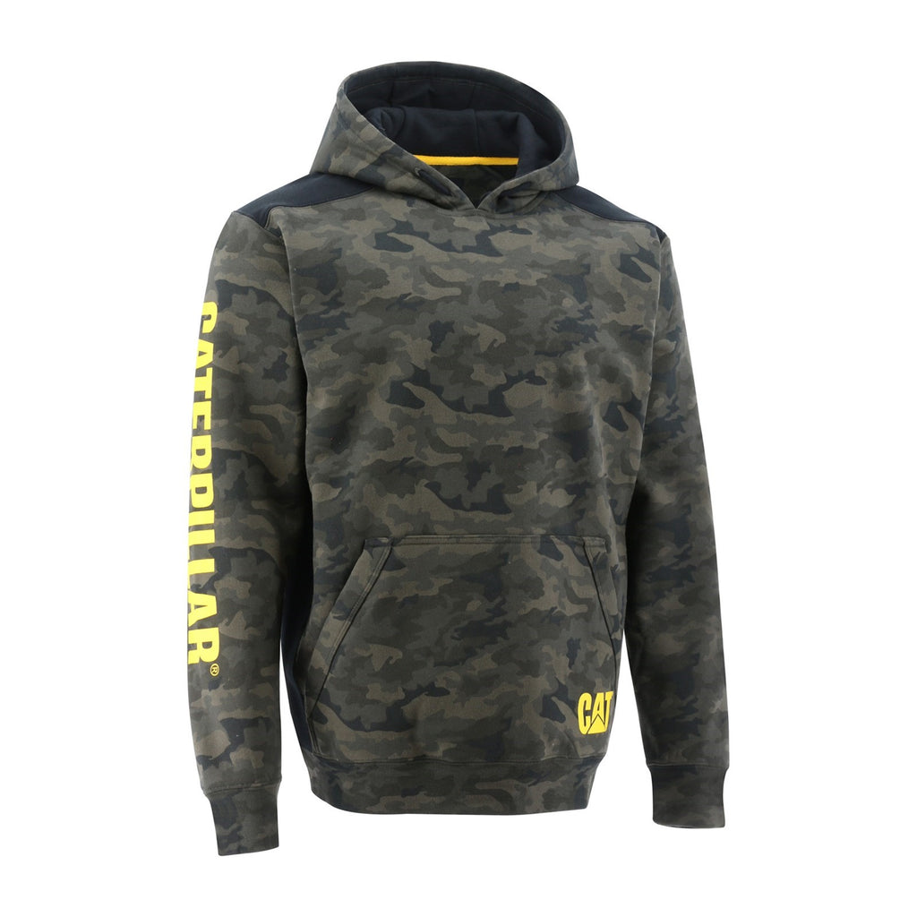 Caterpillar Logo Panel Hooded Tröjor Herr Camo  Sverige |  48309BDEF