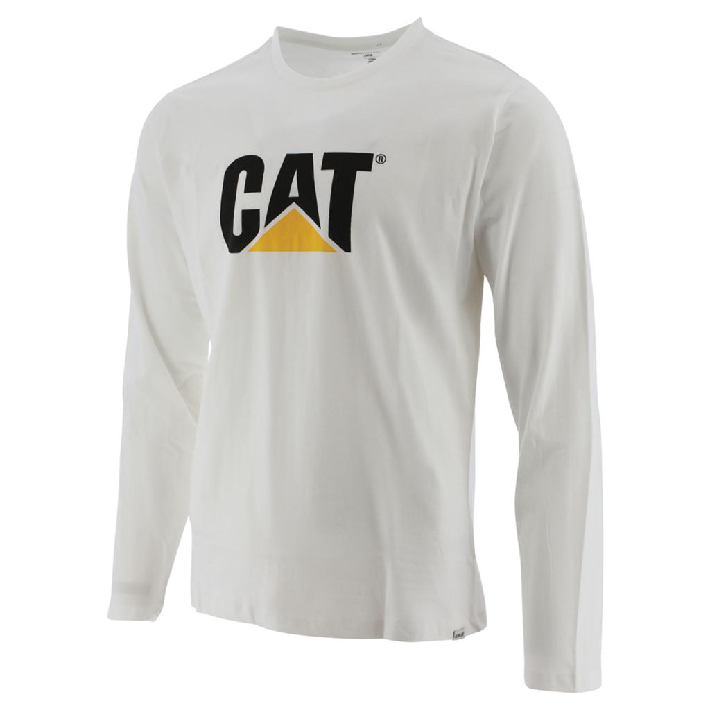 Caterpillar Original Fit Ls Logo T-Shirts Herr Vita  Sverige |  84590HKQG