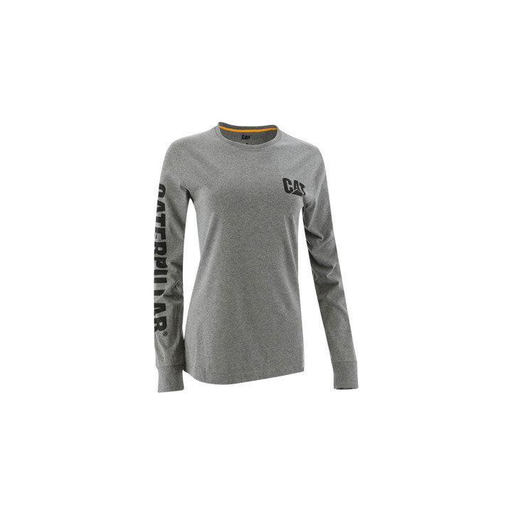 Caterpillar Trademark Banner L/S T-shirt Dam Grå  Sverige |  81736ARBH