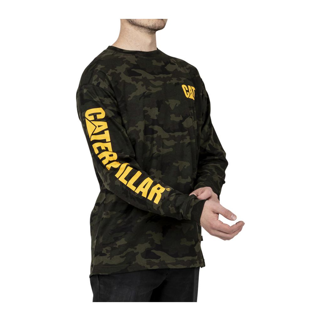 Caterpillar Trademark Banner Long Sleeve T-Shirts Herr Camo  Sverige |  34810MBTQ