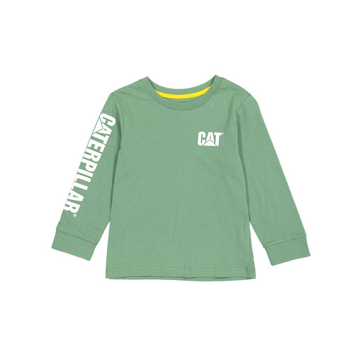 Caterpillar Trademark Banner Long Sleeve T-shirt Barn Mörkgröna  Sverige |  64027JYAS