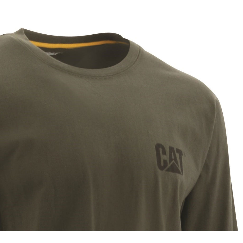 Caterpillar Trademark Banner Long Sleeve T-shirt Herr Gröna  Sverige |  79086LXZV