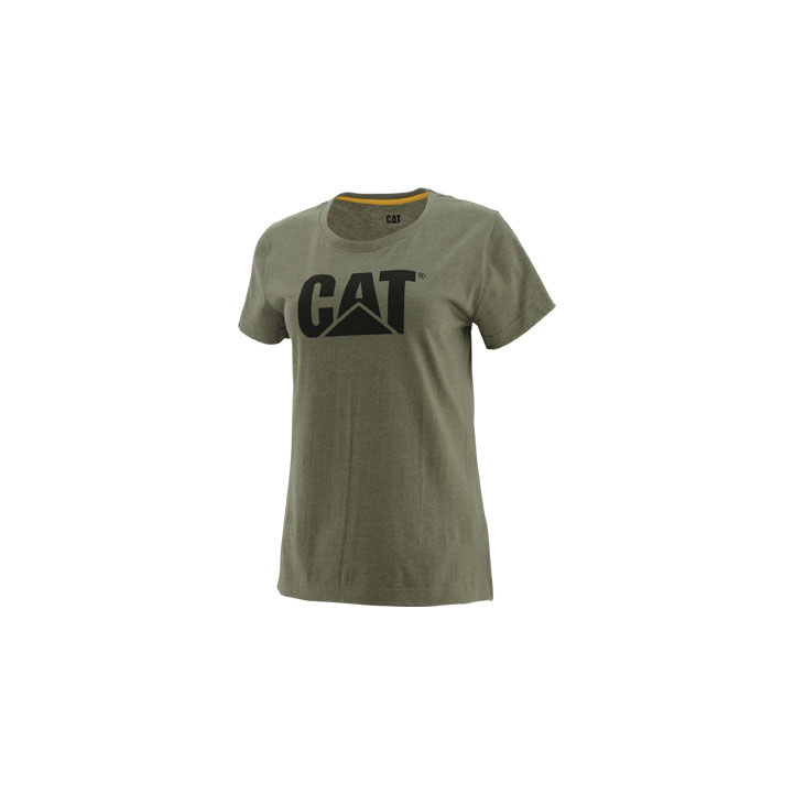 Caterpillar Trademark Logo T-shirt Dam Gröna  Sverige |  56789KTLV